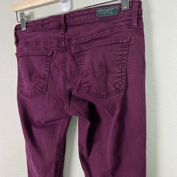 Ag Adriano Goldschmied The Stevie Ankle Slim Straight Leg Maroon Purple Sz 26R - Picture 6 of 9